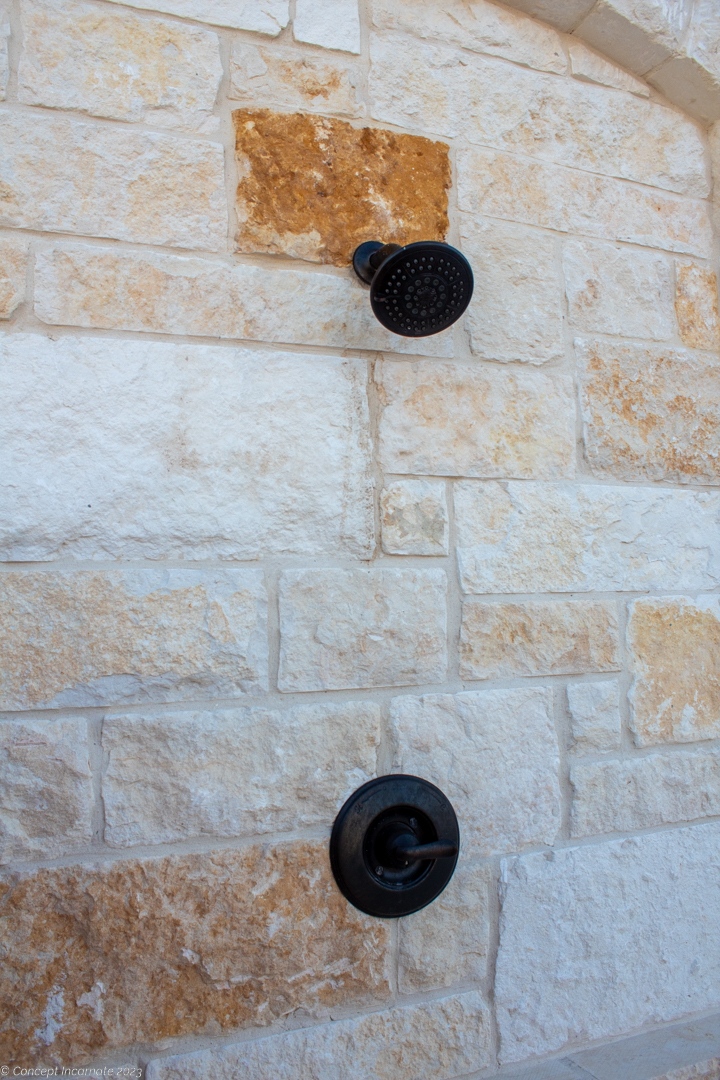 Outdoor pool shower Outdoor pool shower