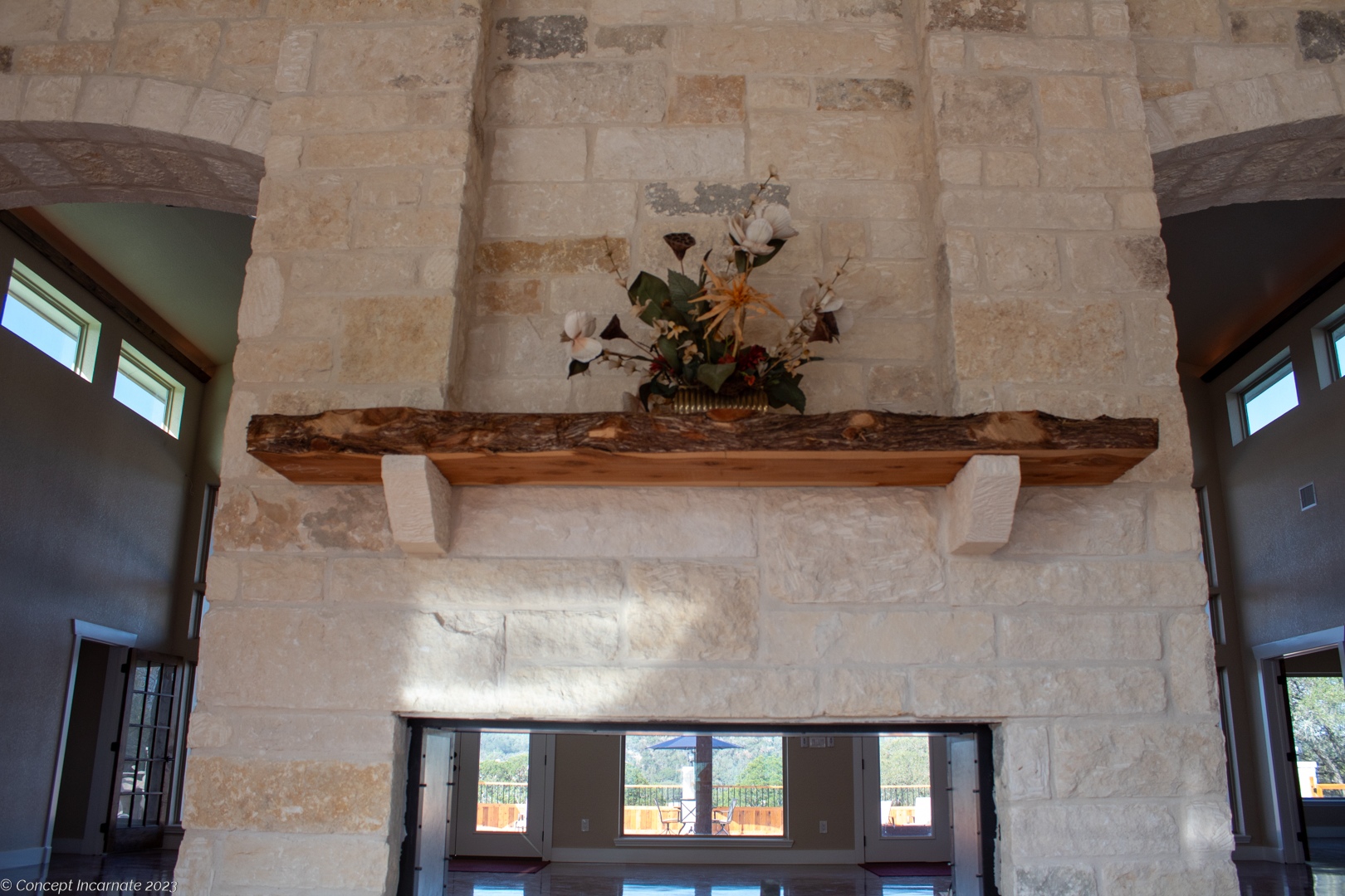 Fireplace with mantle Fireplace with mantle